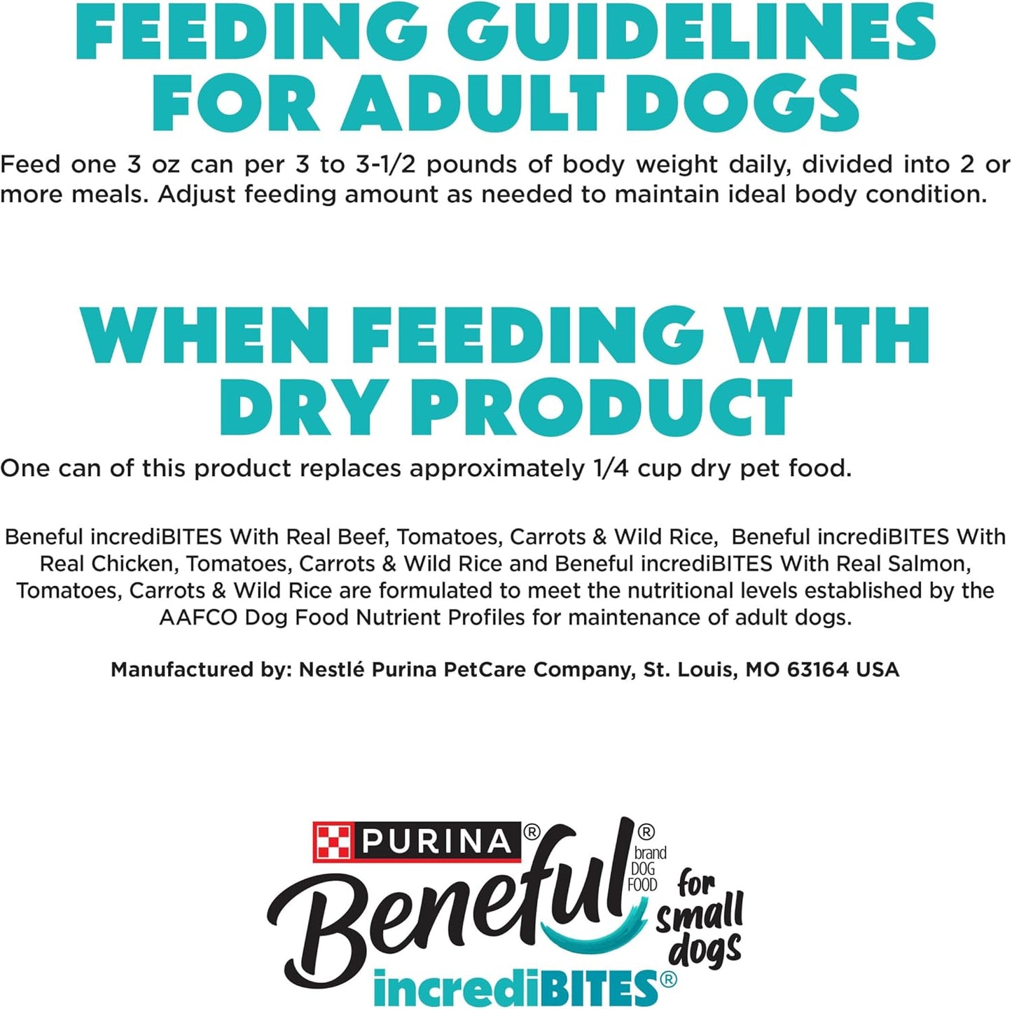 Beneful Purina Small Breed Wet Dog Food Variety Pack, IncrediBites With Real Beef, Chicken and Salmon - (Pack of 30) 3 Oz. Cans