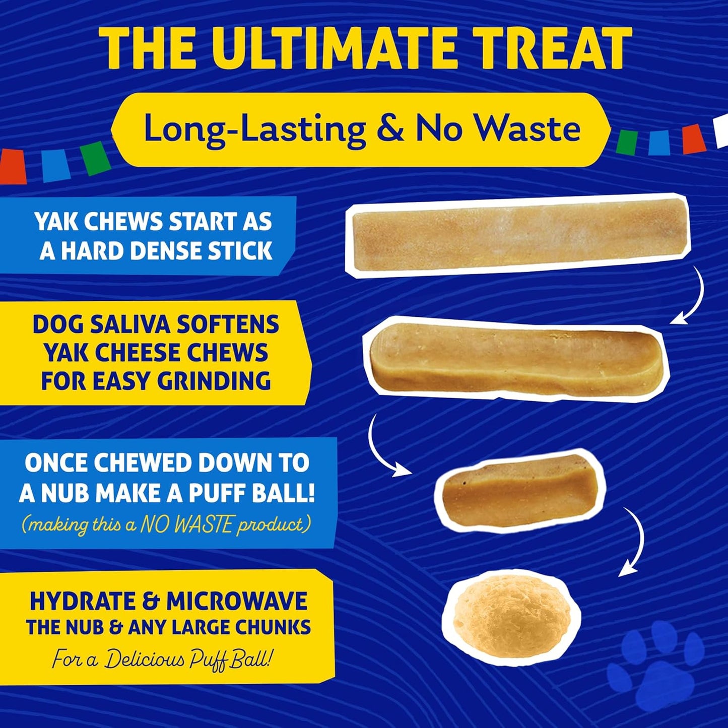 Himalayan Dog Chew Original Yak Cheese Chew, 3 Small Sticks, 1.1 oz, Gluten Free, Healthy Treats, Grain & Lactose Free 100% Natural, Long Lasting for Dogs Under 15 lbs