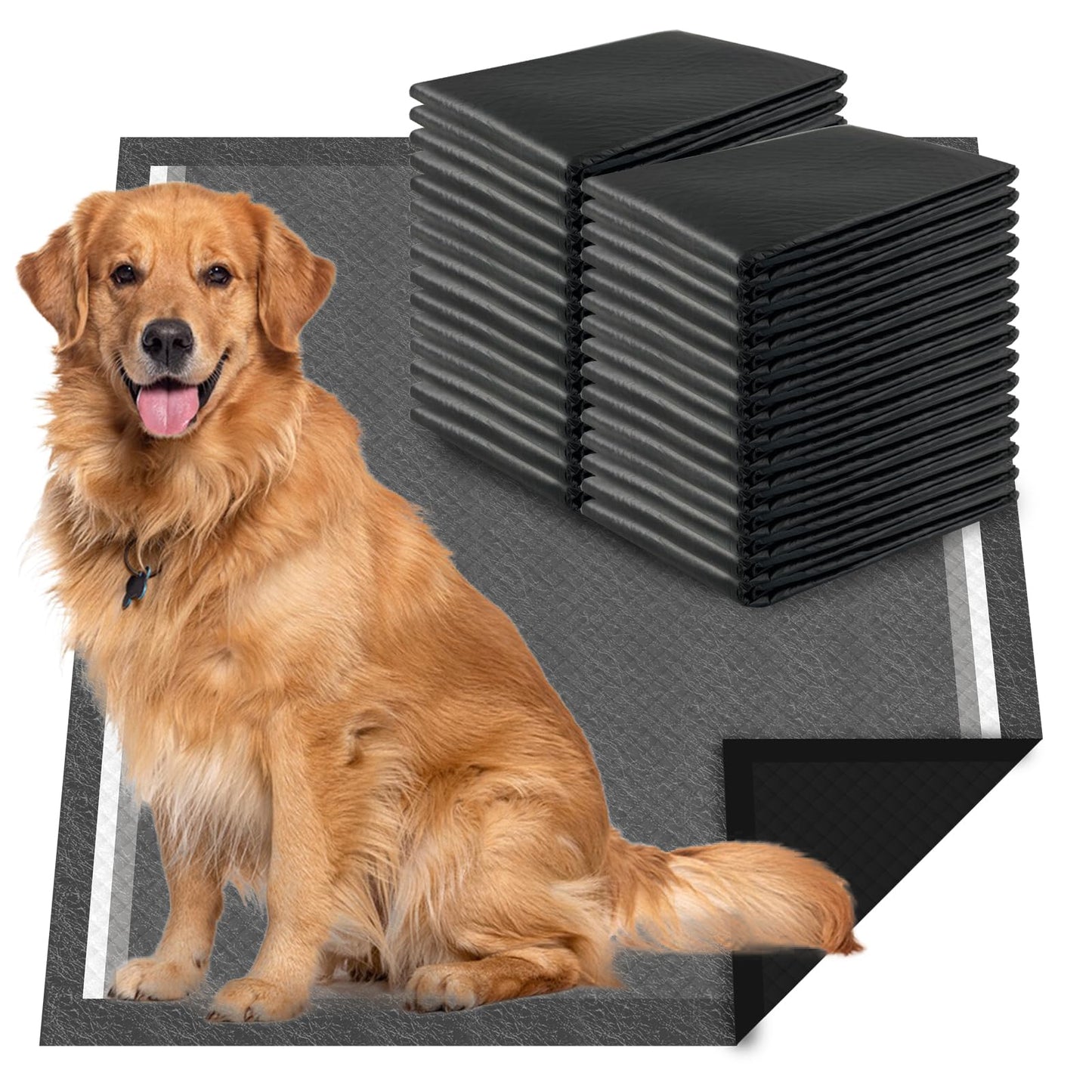 Charcoal Dog Pee Pads Extra Large 28“x34”, Puppy Pads XL 30 Count, Potty Pads for Dogs, Disposable Urine Bed Pads for Odor-Control, X-Large Piddle Underpads, Training Liners for Housebreaking