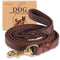 QUMY Leather Dog Leash 6ft, Heavy Duty Dog Training Leash for Large and Medium Dogs, Soft and Strong Genuine Leather Braided Handmade Long Lead Leash