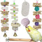 Parrot Chewing Toys (6 pcs) Natural Cuttlebone Bird Beak Trimmer Grinding Stone Lava Block Calcium Stone Bird Perch Cage Toys for Small and Medium Parakeets, Cockatiels, Conures, Budgies, Lovebirds