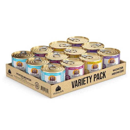 Weruva Classic Cat Food, Wowzer Meowzer Variety Pack, 10oz Cans (Pack of 12)