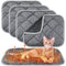 4 Pack Self Heating Cat Pad Self Warming Dog Mat Reflects Body Heat Extra Warm Thermal Pet Pad Washable Dog Cat Bed Crate Bed Mat Blanket(Gray,16 x 20 Inch)