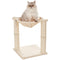 Basics Cat Condo Tower with Hammock Bed and Scratching Post,Easy to Assemble,Plush Hammock,Interactive Hanging Ball,Durable Sisal Scratch Posts for Indoor Cats, 15.8 x 15.8 x 19.7 Inches, Beige