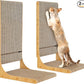 EHEYCIGA 2-Pack Cat Scratcher, 25.6 Inch L-Shaped Cardboard Scratch Pad for Indoor Cats, Vertical Cat Scratching Board with Ball Toy, Furniture Protector, Reversible Design for Double Life, Large