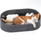 FUKUMARU Cat Scratcher, 24 Inch Sofa Shape Cat Scratcher Couch Bed, Reversible Detachable Cats Scratching Board, Round Cats Scratch Pads Refill Indoor, Dark Grey