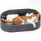 FUKUMARU Cat Scratcher, 24 Inch Sofa Shape Cat Scratcher Couch Bed, Reversible Detachable Cats Scratching Board, Round Cats Scratch Pads Refill Indoor, Dark Grey