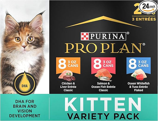 Purina Pro Plan High Protein Wet Kitten Food Variety Pack, DEVELOPMENT Kitten Favorites - (Pack of 24) 3 oz. Cans