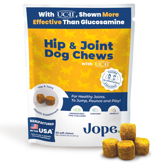 Jope Hip & Joint Supplement for Dogs Large, Medium, Small - Joint Chews w/UC-II® Collagen - Proven Better Than Glucosamine Chondroitin in Canine