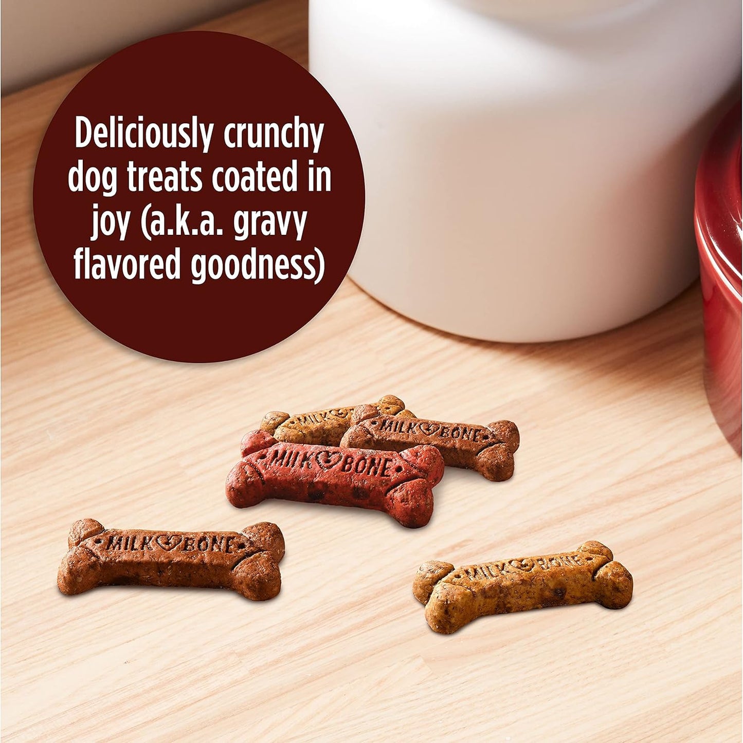 Milk-Bone Gravy Bones Dog Treats with 4 Savory Meat Flavors Coated in Gravy, 7 Pound