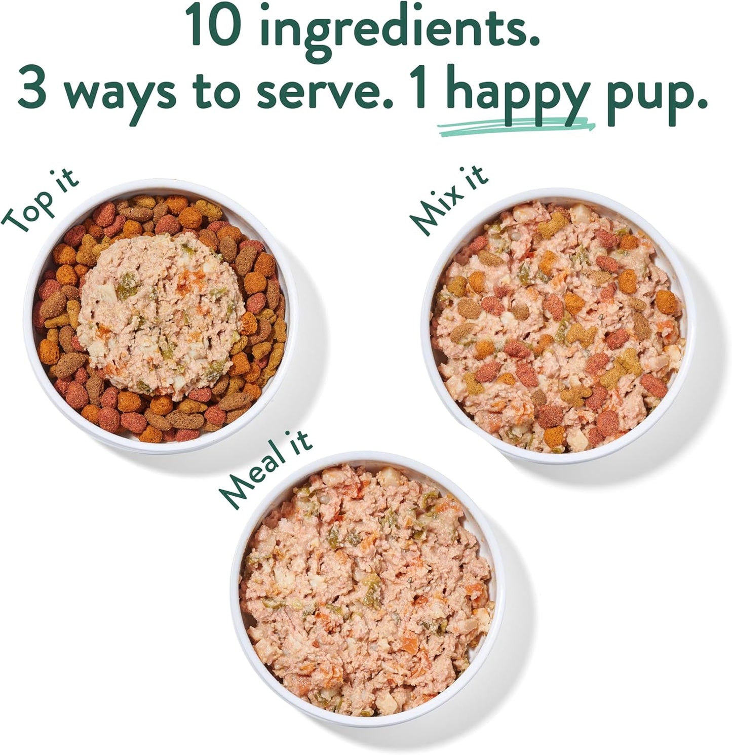 Portland Pet Food Company Fresh Dog Food Pouches - Human-Grade Toppers Wet Pet Meal & Mixers - Small & Large Breed Puppy & Senior Dogs - Gluten-Free, Limited Ingredient Rosie’s Beef N' Rice - 8 Pack