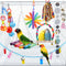 QUOZUO 9 Pcs Parakeet Cockatiel Bird Toys, Parrots Cage Accessories Swing Rope Hanging Wooden Perch Chewing Toy for Budgerigar, Parrot, Cockatiel