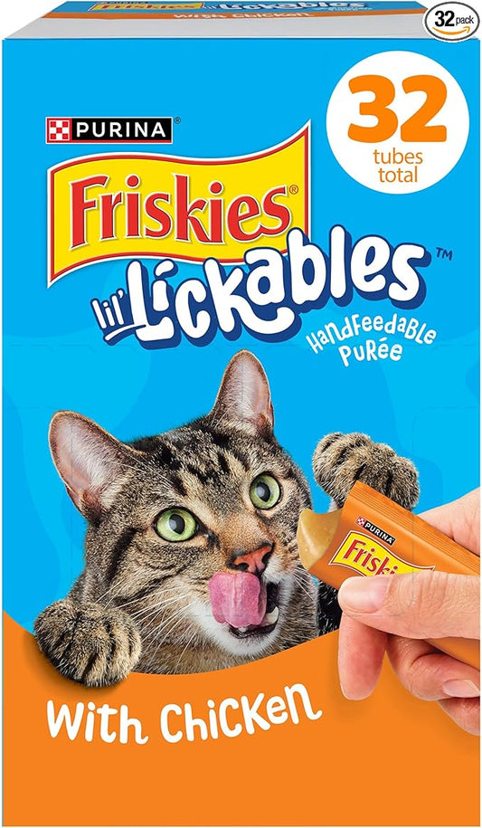 Purina Friskies Lil’ Lickables with Chicken Lickable Cat Treats - 16 oz (Pack of 32)