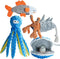 Nocciola 4 Packs Crinkle Squeaky Dog Toys for Aggressive Chewers, Tough Durable Stuffed Plush Rope Tug Puppy Chew Toy for Small Medium Large Breeds