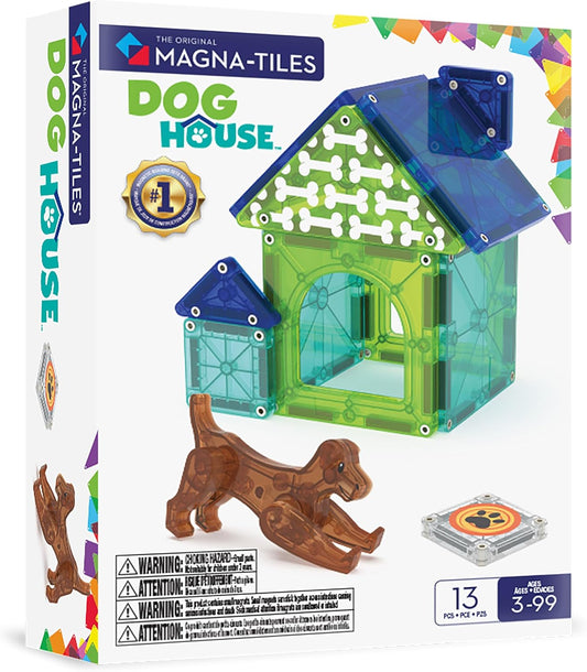 Magna-Tiles Dog House 13-Piece Magnetic Construction Set, The Original Magnetic Building Brand