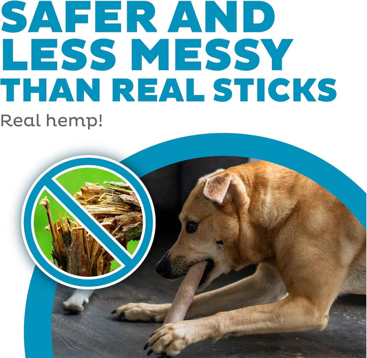 Pupstages by Petstages Dogwood Calming Dog Chew Toy – Real-Wood Blend, Moderate Chewers, Medium, 7.5", 2-Pack (Natural & Hemp Flavors)