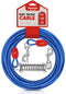 Petbobi Dog Tie-Out Cable 30ft -Heavy Duty Dog Lead Up to 120 lbs, Outdoor Leash Metal Cable with Shock Spring 360° Swivel Clips, for Yard Camping