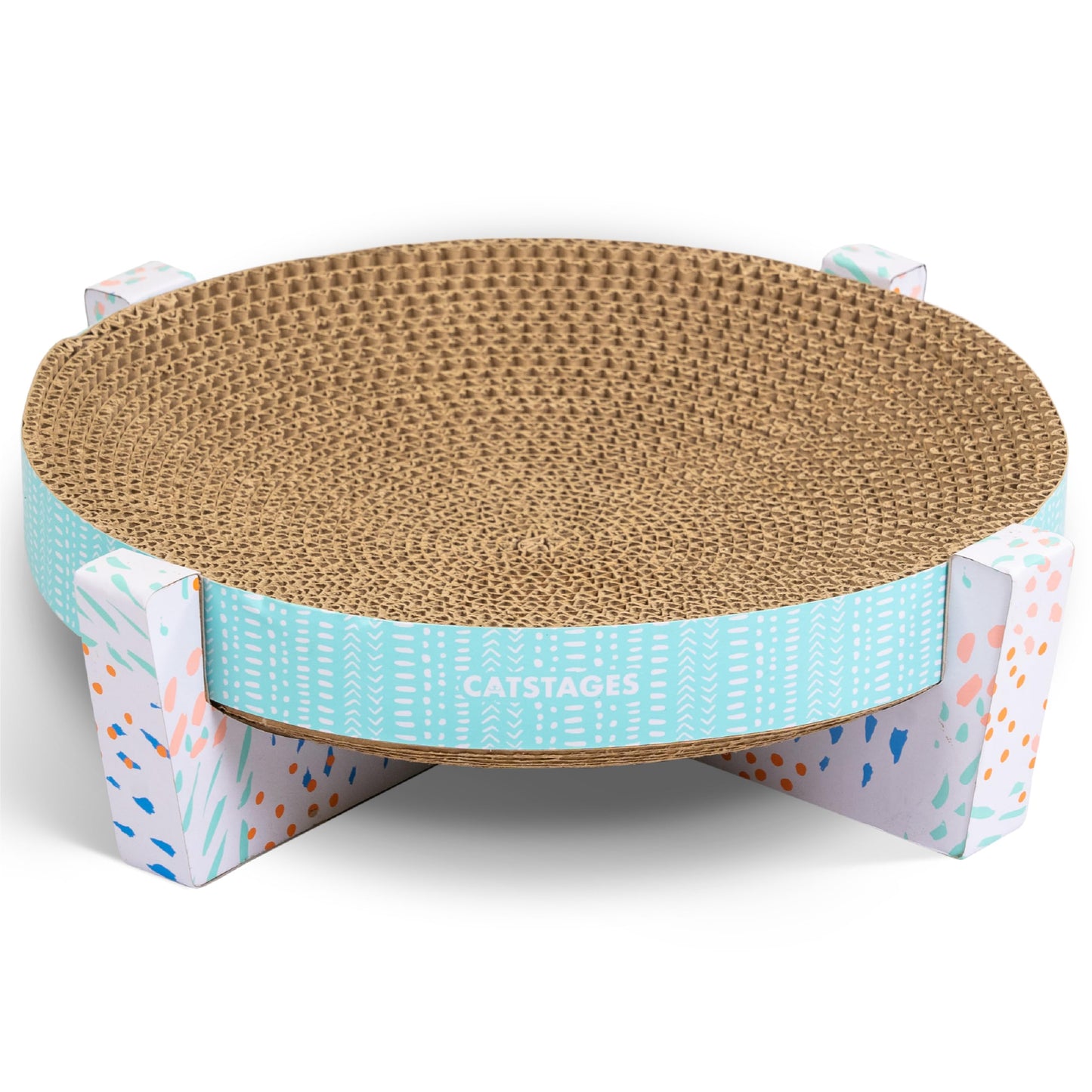 Catstages Scratch, Snuggle & Rest – 2‑in‑1 Indoor Cat Scratcher & Elevated Cat Lounger, Catnip Included