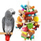 Bird Toys, Parrot Toys for Large Birds, Natural Peppered Wood African Grey Parrots, Macaws, Cockatoos,  Parrot chew Toys, Aviary Hanging Toys
