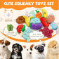 QTwoof Cheerful 20-Pack Squeaky Dog Toys Set - Included 4 Dog Bags, Plush Puppy Toys with Irresistibly Cute Characters for Small Dogs, Interactive Dog Squeak Toys for Fun&Teeth Cleaning