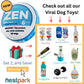 Nestpark Zen Pupper Deckies Parody Dog Toy - Plush Squeaky and Crinkle Funny Dog Toy - Drool Mint