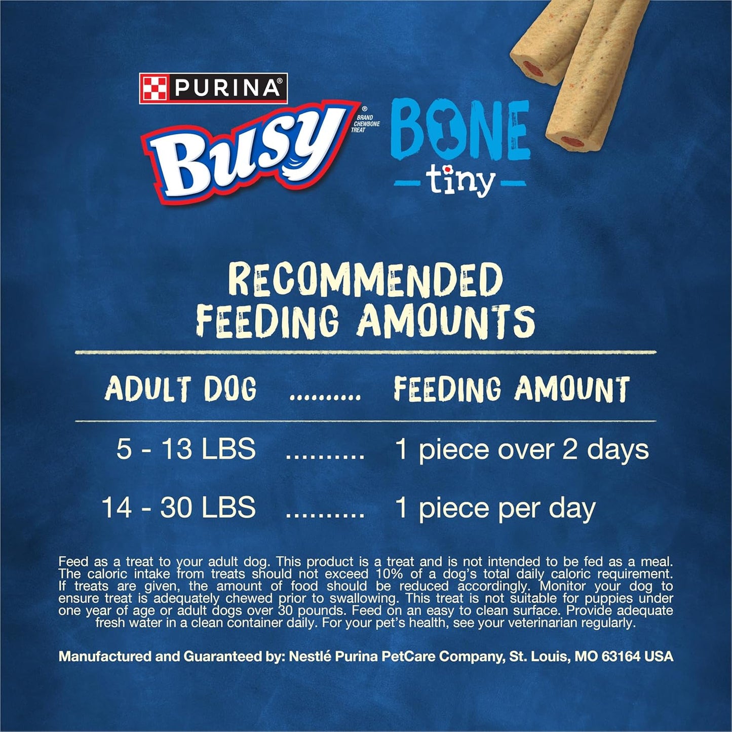 Purina Busy Bone Adult Toy Breed Dog Chew Bone Treats, Tiny - 60 ct. Pouch