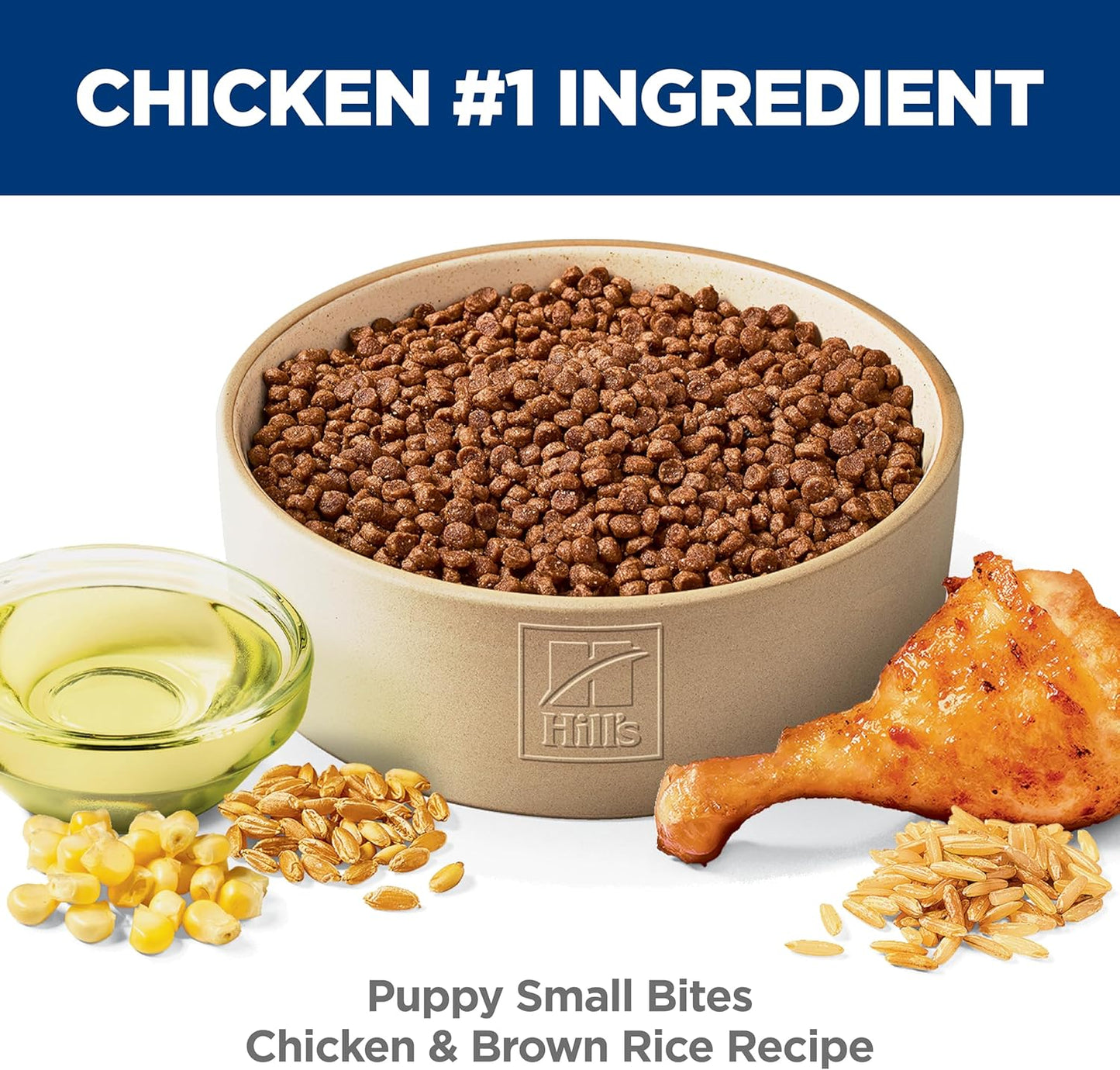 Hill's Science Diet Puppy, Puppy Premium Nutrition, Small Kibble, Dry Dog Food, Chicken & Brown Rice, 4.5 lb Bag
