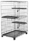 Basics Large 3-Tier Cat Cage Playpen with Easy to Clean Removable Tray, Front Doors, Portable, Foldable, 35.8" x 22.4" x 50.6", Black