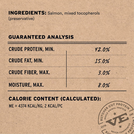 Vital Essentials Salmon Bites Dog Treats, 2.5 oz | Freeze-Dried Raw | Single Protein | Premium Quality High Protein Training Treats | Grain Free, Gluten Free, Filler Free