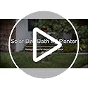 Best Choice Products Outdoor Solar Lighted Pedestal Bird Bath Fountain Decoration w/Planter, Integrated Panel, Scroll Accents for Lawn, Garden - Bronze