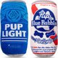 Nestpark Pup Light and Pups Blue Rubbin - Parody Beer Dog Toys - Funny Plush Squeaky and Crinkle Dog Toys Dog Gifts for Dog Birthday (2 Pack) (Mix)