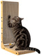 Cat Scratcher, 26.8 Inch L-Shaped Cat Scratch Pad with Wall-Friendly Arc, Cardboard Cat Scratching Board with Ball Toy for Indoor Cats
