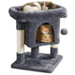 Yaheetech 23.5in Cat Tree – Sturdy & Stable, Space-Saving 3-Level Cat Tower with Plush Perch, Condo, Sisal Scratching Posts & Dangling Ball, Perfect for Apartments, Dark Gray