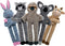 BUYPOW No Stuffing Dog Toys for Large Dogs, 5 Pack Squeaky Crinkle Interactive Dog Animals, Plush Teething Toys to Keep Them Busy, Cute Funny Dogs Gifts for Small Medium Large Breed