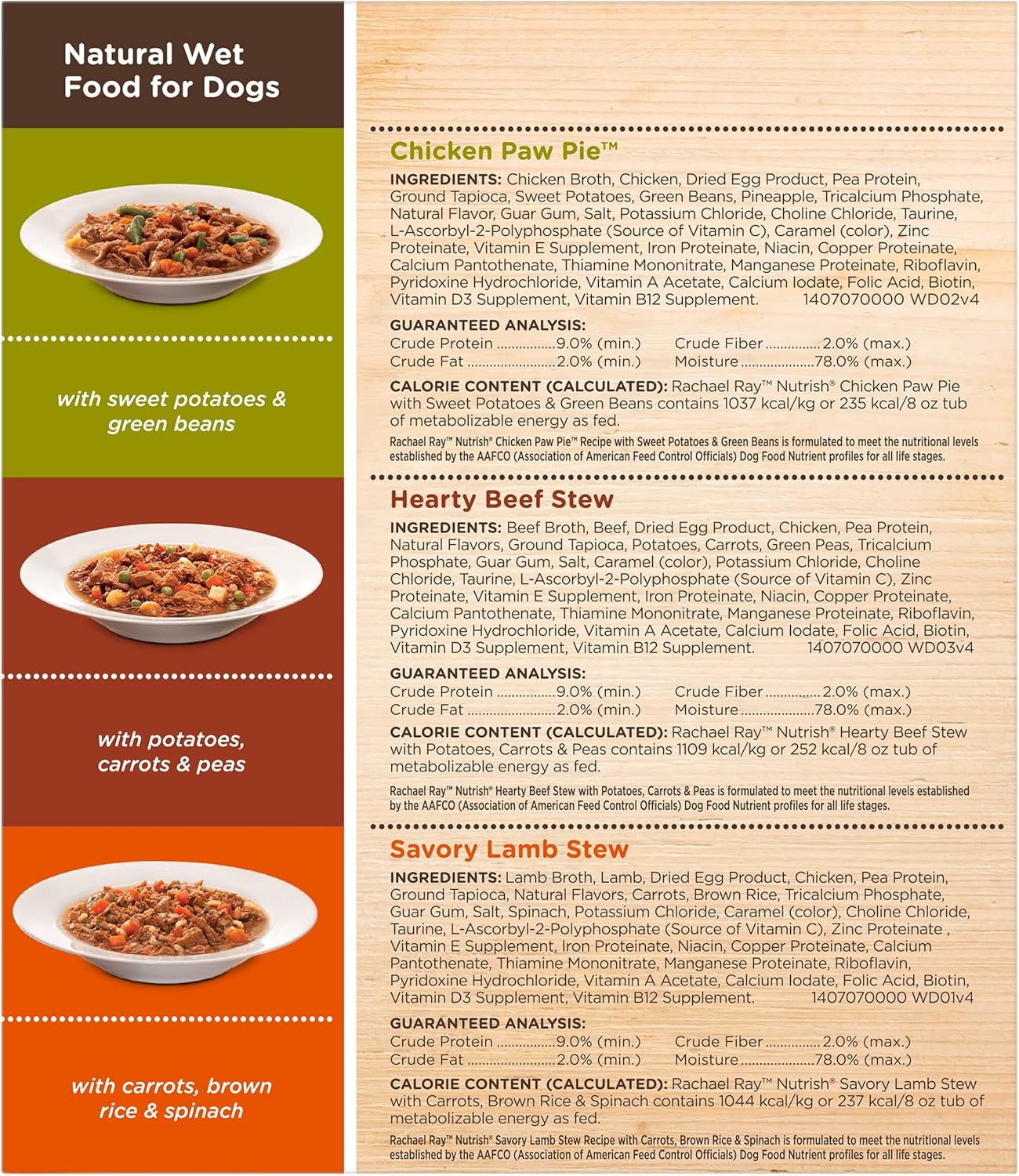 Rachael Ray Nutrish Premium Natural Wet Dog Food, Savory Favorites Variety Pack, 8 Ounce Tub (Pack of 6)
