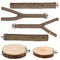6 PCS Bird Perch Set, Natural Birch Wood Straight & Forked Perches with Platforms for Parakeets, Cockatiels, Conures, Lovebirds - Cage Accessories for Climbing & Exercise